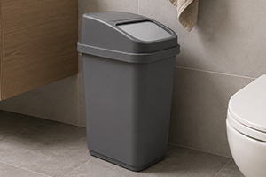 Waste bind with swing lid