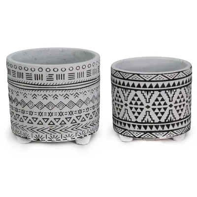 ΓΛΑΣΤΡΑ ΚΕΡΑΜΙΚΗ ΣΧΕΔΙΟ ETHNIC BW 14x14x13cm
