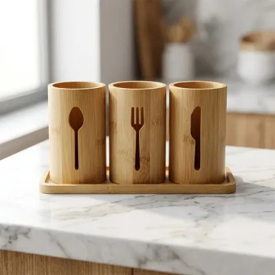 ΚΟΥΤΑΛΟΘΗΚΗ ΟΡΘΙΑ BAMBOO ΣΕΤ 3 ΤΜΧ ΜΕ ΒΑΣΗ No56614